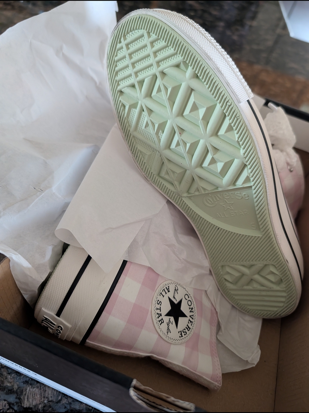 Converse Chuck Taylor All Star Platform Gingham Sneakers - Pink/White - Picture 2 of 3